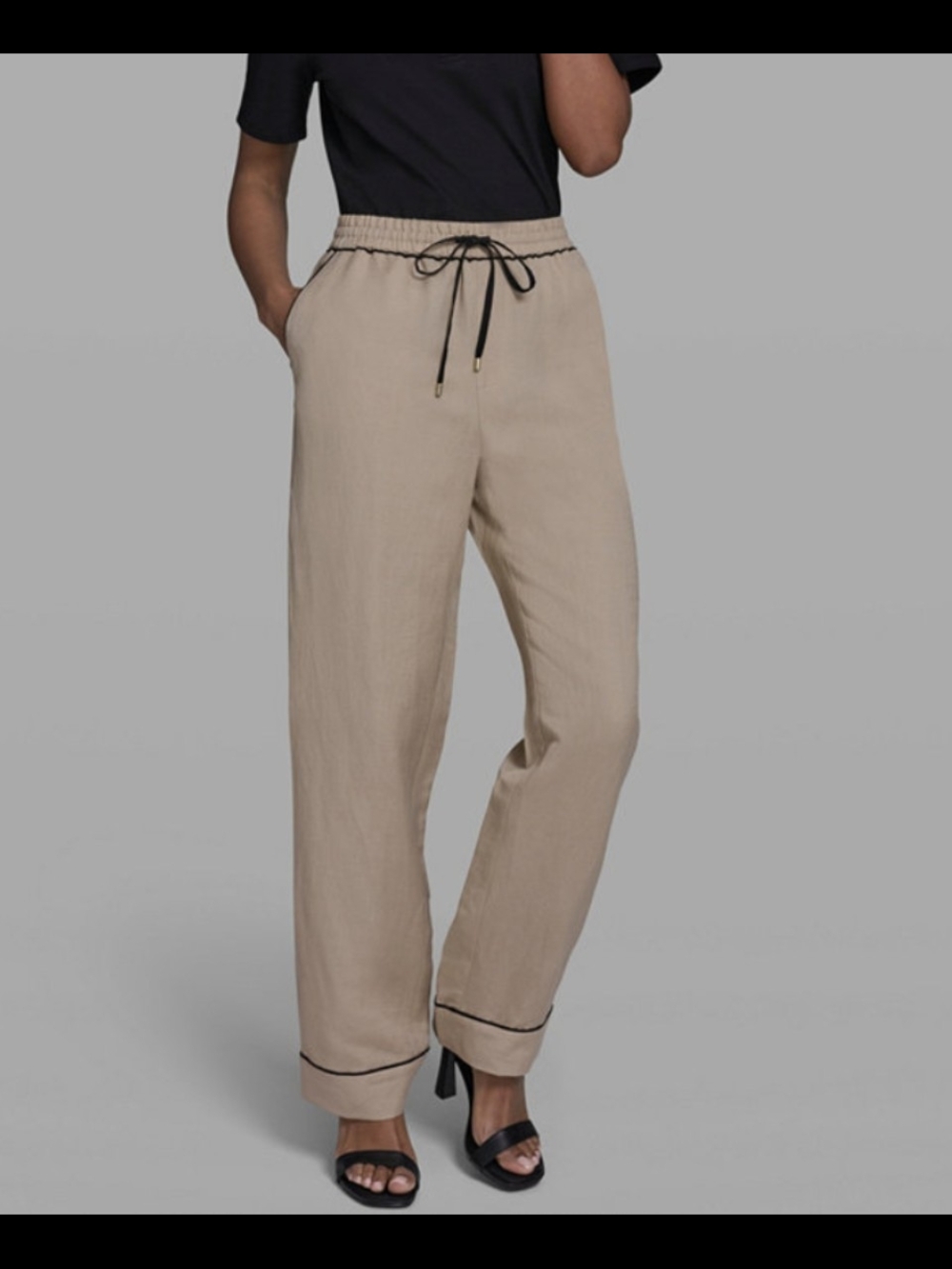 KARL LAGERFELD Drawstring Linen Pants (XS) *NWT*